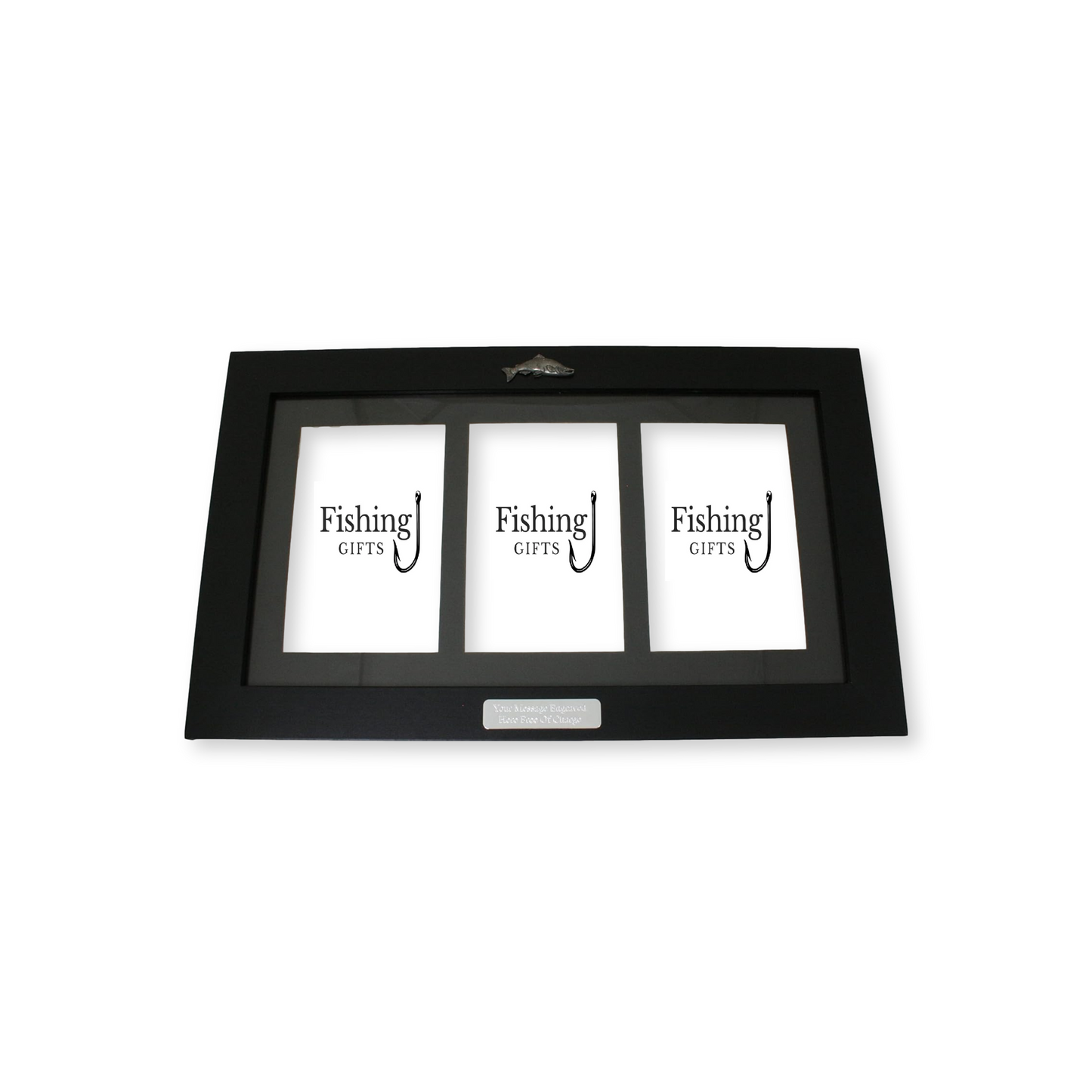 Fly Fishing Black Photo Frame 3 Windows Wall Hanging Personalised Gift