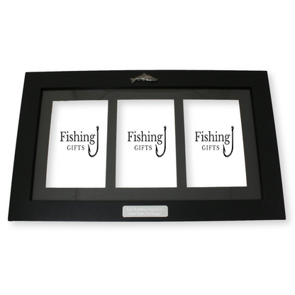 Fly Fishing Black Photo Frame 3 Windows Wall Hanging Personalised Gift