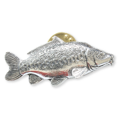 Mirror Carp Pin Badge Pewter Lapel With Engraving Option