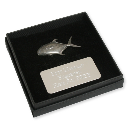 Permit Pewter Lapel Pin Badge for Sea Fishing - Personalised Engraving Option Available