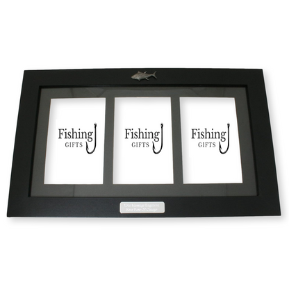 Sea Fishing Black Photo Frame 3 Windows Wall Hanging Personalised Gift