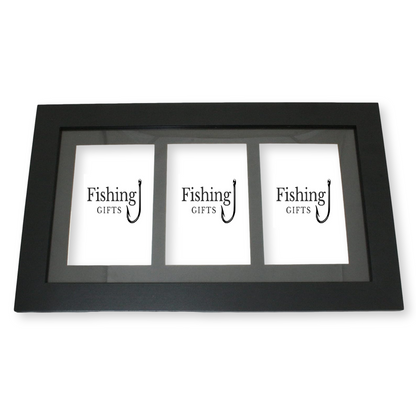 Fly Fishing Black Photo Frame 3 Windows Wall Hanging Personalised Gift