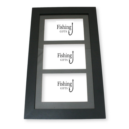 Fly Fishing Black Photo Frame 3 Windows Wall Hanging Personalised Gift