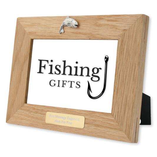 Fly Fishing Wooden Photo Frame Personalised 6"x4"