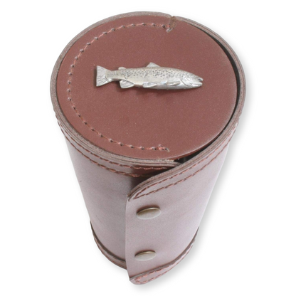 Fly Fishing 4 Cups in Leather Popper Case (4oz)