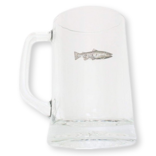 Fly Fishing Glass Tankard Stein 600ml