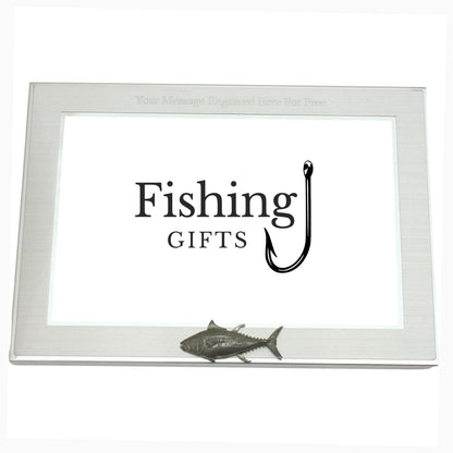 Sea Fishing 6"x4" Metal Photo Frame Landscape or Portrait Personalised