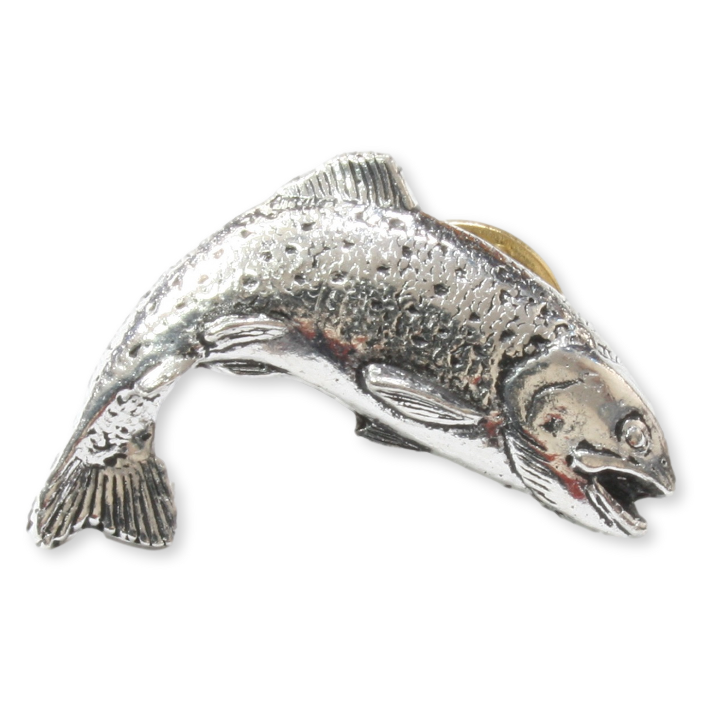 Rainbow Trout Pewter Lapel Pin Badge with Engraving Customisation Option