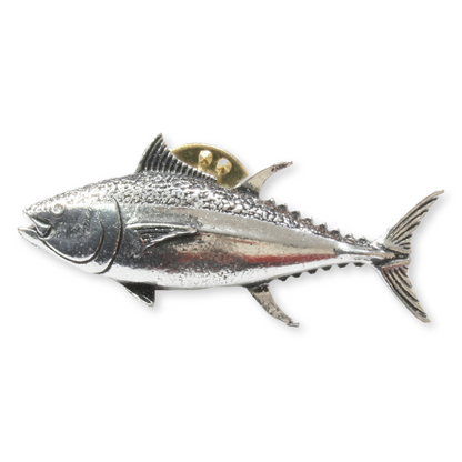 Tuna Pewter Lapel Pin Badge for Sea Fishing - Personalised Engraving Option Available