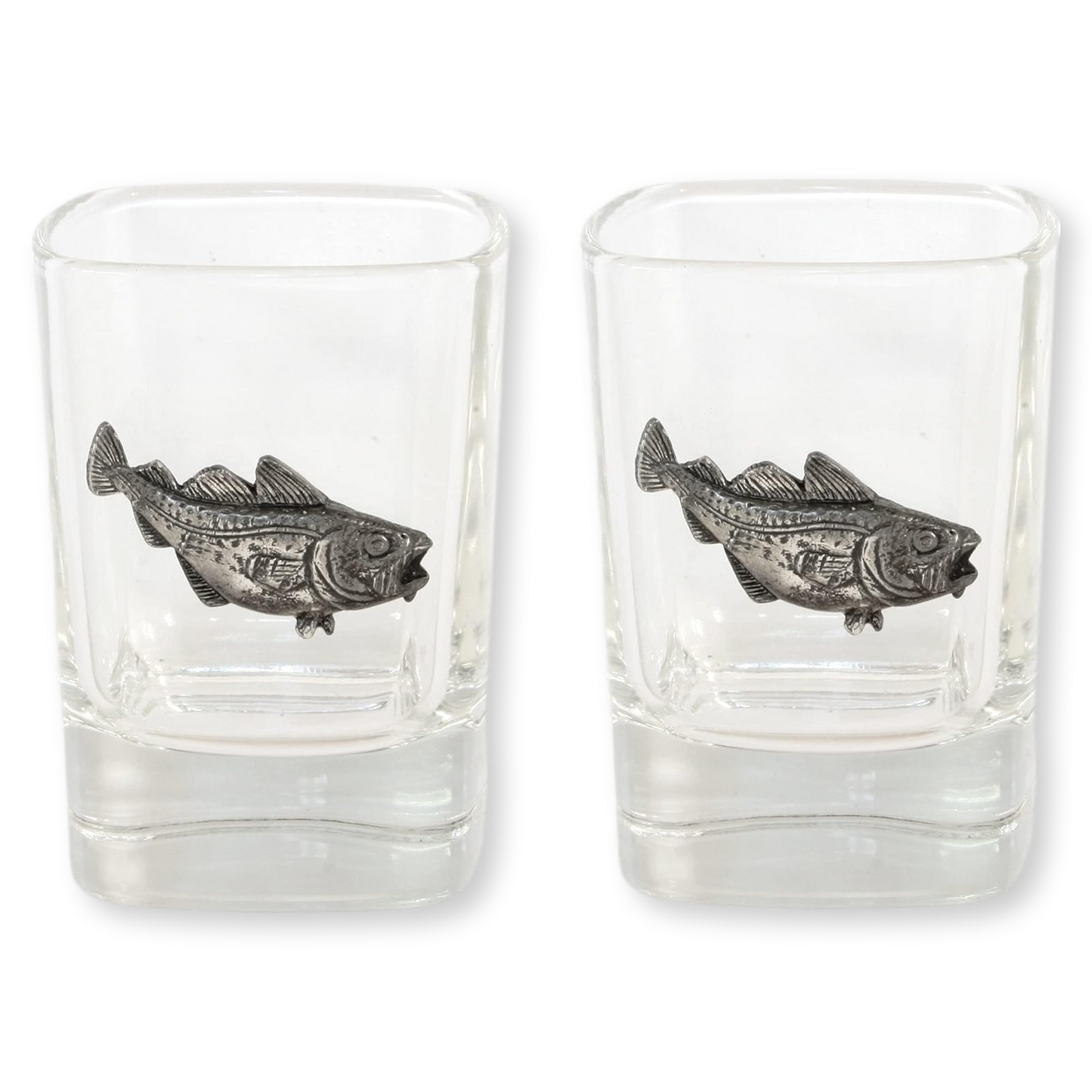 Sea Fishing Pair Of Shot Tot Glasses