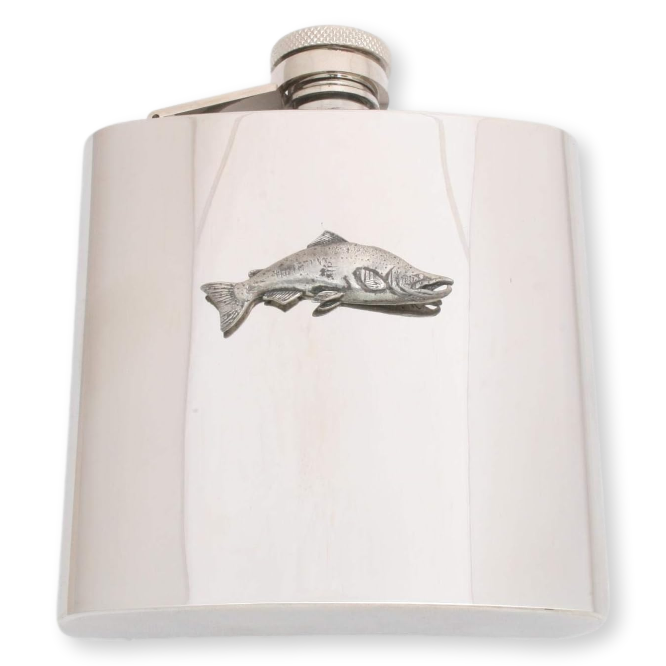 Salmon Stainless Steel Hip Flask 6oz Silver Or Matte Black