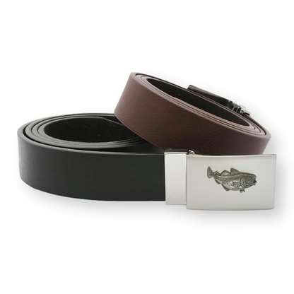 Sea Fishing Black or Brown Leather Belt & Metal Buckle