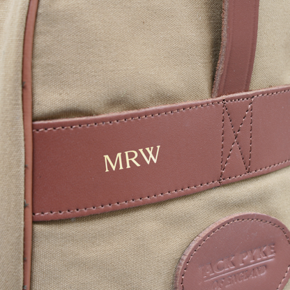 Custom Embossed Initials Welly Boot Bag – Green Or Brown Canvas