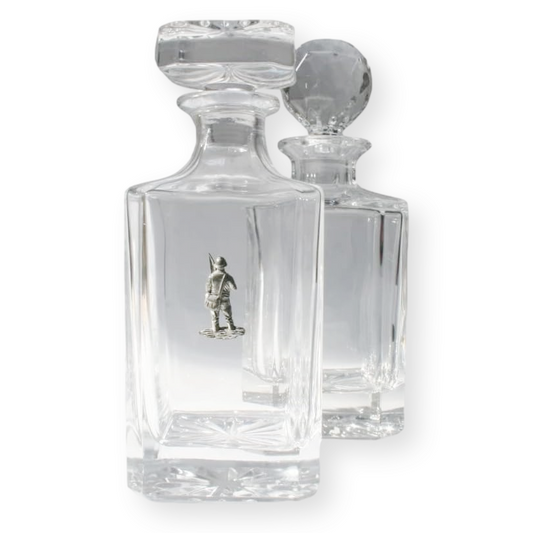 Fly Fishing Crystal Cut Decanter With Golf Ball Or Square Top