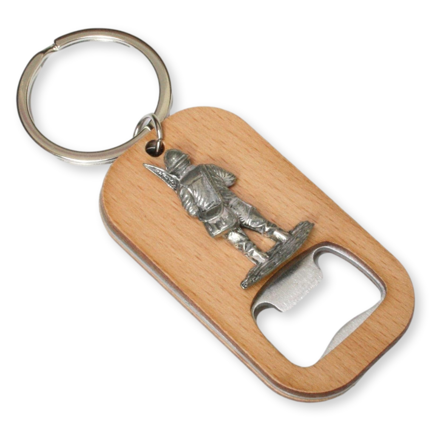 Fly Fishing Wood & Steel Bottle Opener Keyring