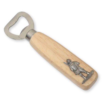 Fly Fishing Wooden Handled Steel Bottle Opener
