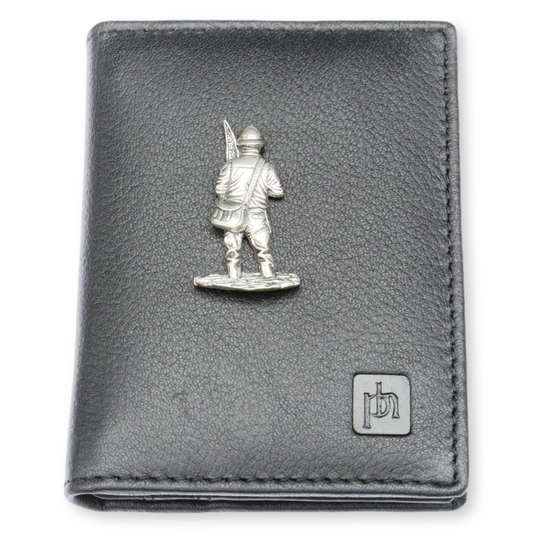 Fly Fishing Black Leather Card Holder RFID Safe