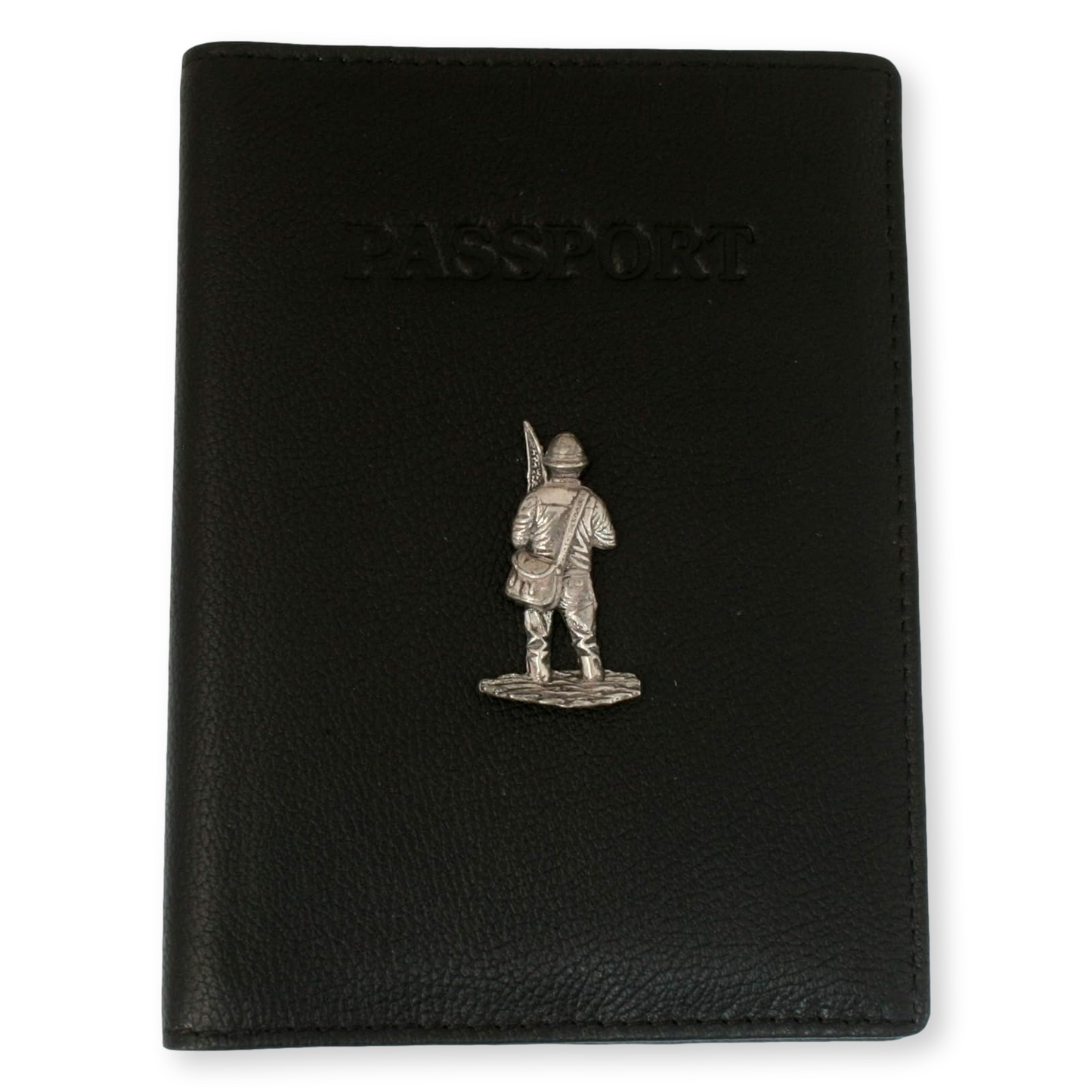 Trout, Salmon, Fly & More Black Leather Passport Holder | Fly Fishing