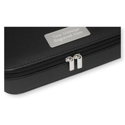 Engravable Fly Fishing Tackle Case with Pewter Motif – 5 Compartments