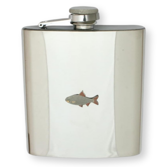 Roach 6oz Stainless Steel Hip Flask available in Silver or Matte Black