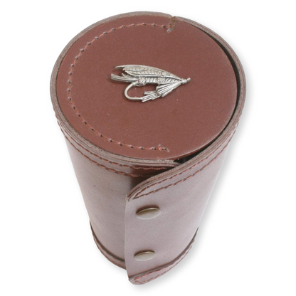 Fly Fishing 4 Cups in Leather Popper Case (4oz)
