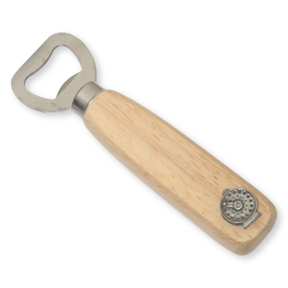 Fly Fishing Wooden Handled Steel Bottle Opener