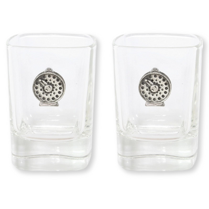 Fly Fishing Pair Of Shot Tot Glasses