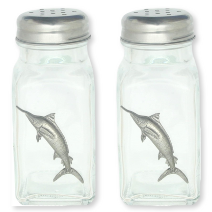 Sea Fishing Pair Glass Salt & Pepper Shakers