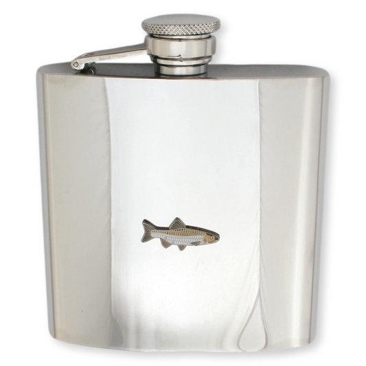 Chub 6oz Stainless Steel Hip Flask available in Silver or Matte Black