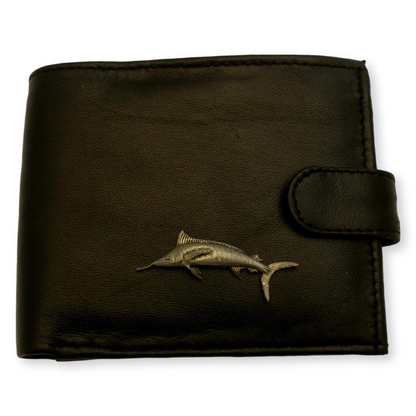 Black or Brown Mens Leather Wallet | Sea Fishing Style