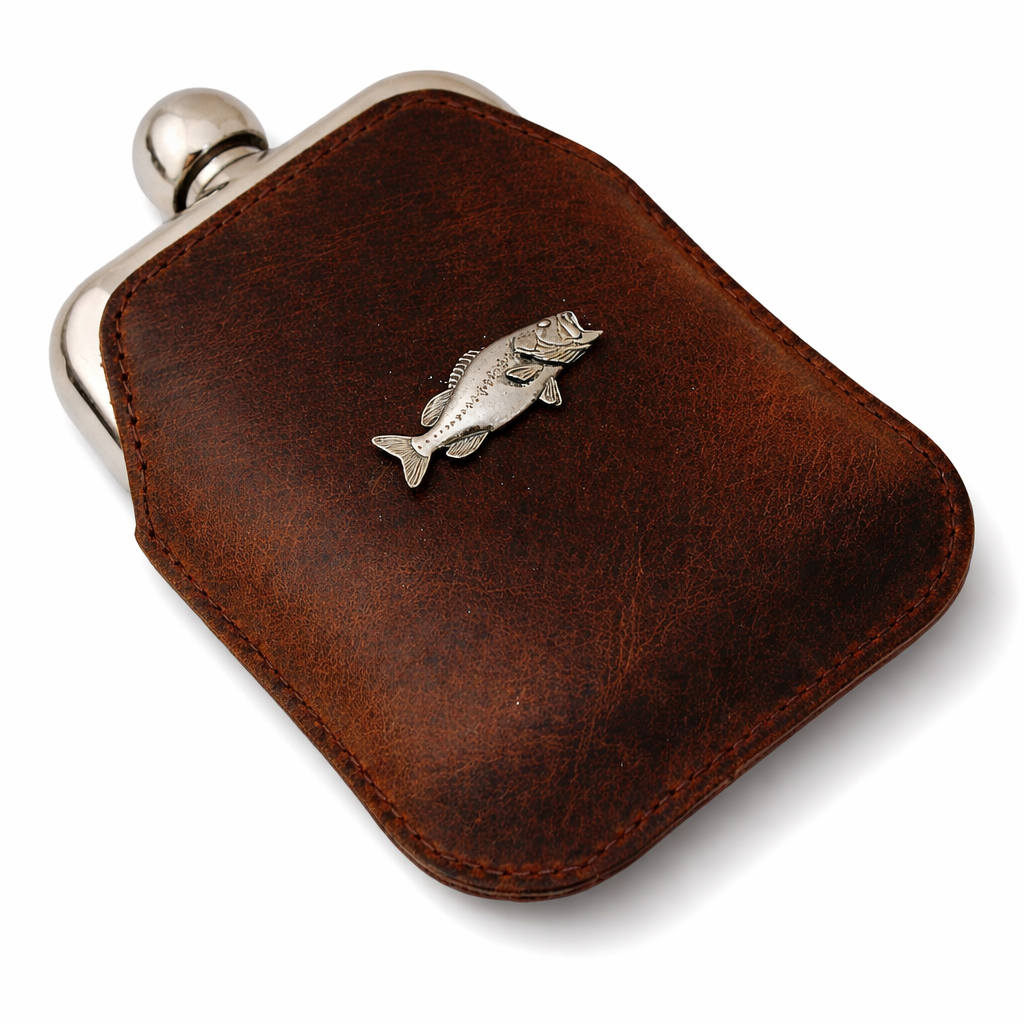 Sea Fishing Hip Flask Full Leather Jacket