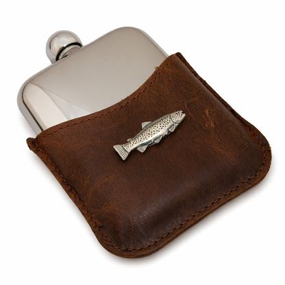 Fly Fishing Half Leather Jacket Hip Flask