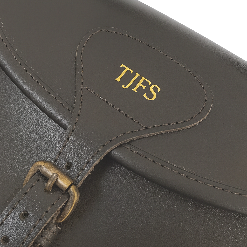 Personalised Initials Leather Fishing Satchel Side Bag with Shoulder Strap