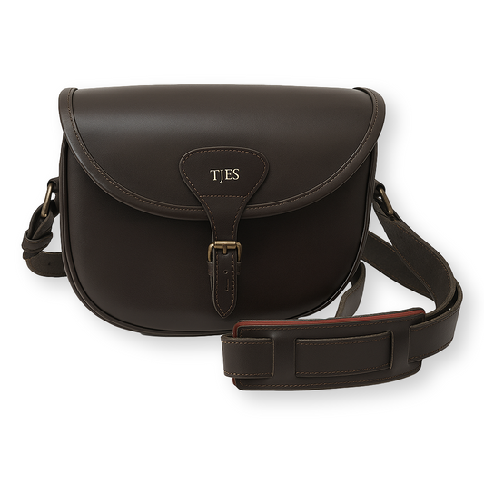 Personalised Initials Leather Fishing Satchel Side Bag with Shoulder Strap