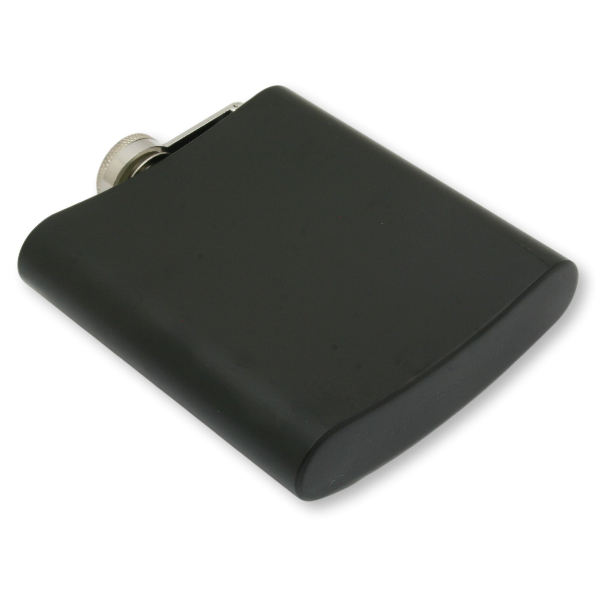 Fishing Matte Black Hip Flask Engraved