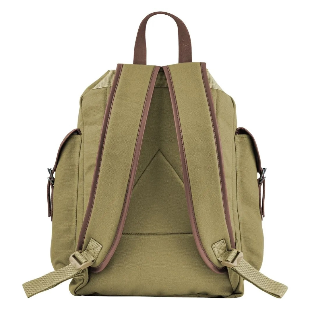 Green Canvas Fishing Day Rucksack With Initials