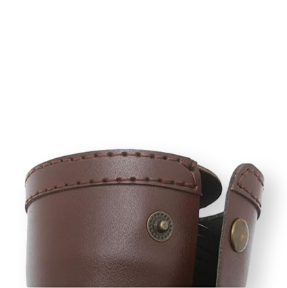 Brown Leather Popper Case Fishing Gifts