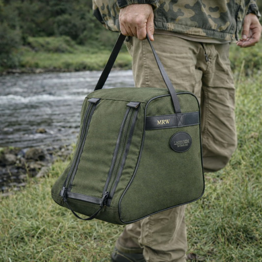 Personalised Embossed Initials Green Boot Bag