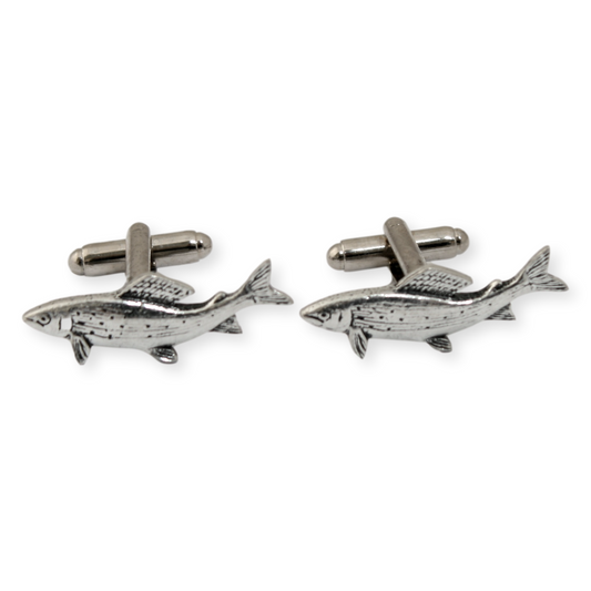Pewter Grayling Fish Cufflinks