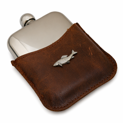 Fly Fishing Half Leather Jacket Hip Flask