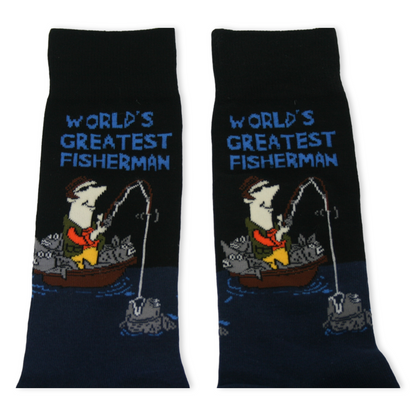 World's Greatest Fisherman Novlty Socks Size 6-11