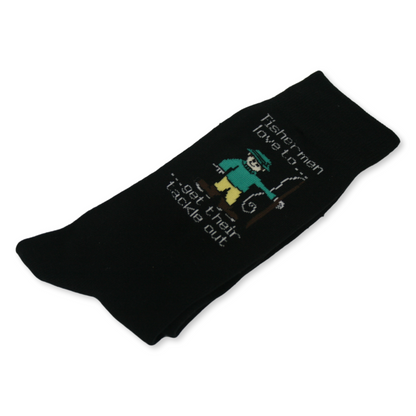 Fisherman love to...get their tackle out! Novelty Socks Size 6-11