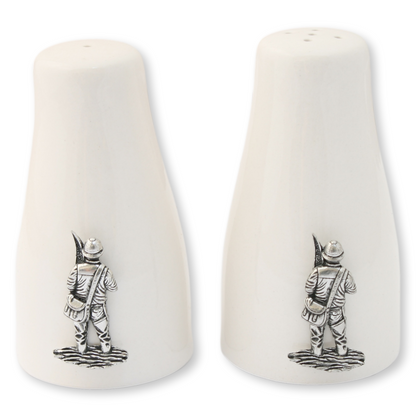 Fisherman White China Salt & Pepper Shakers