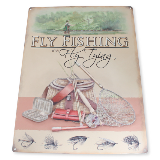 Fly Fishing Metal Sign 40x30cm