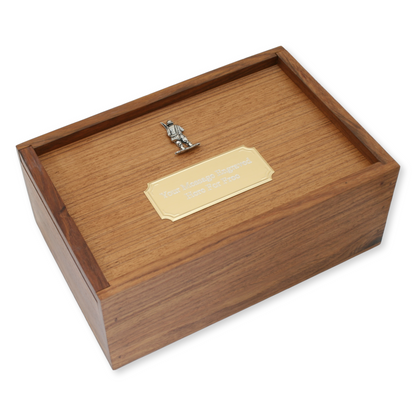 Sliding Lid Wooden Tackle Box With Personalised Engraving Message