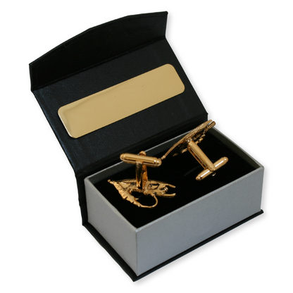 Fishing Fly Gold Plated Cufflinks With Engraving Option
