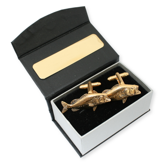 Bass Gold Plated Cufflinks With Engraving Option