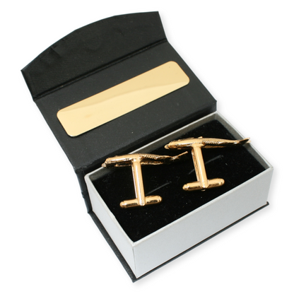 Bass Gold Plated Cufflinks With Engraving Option