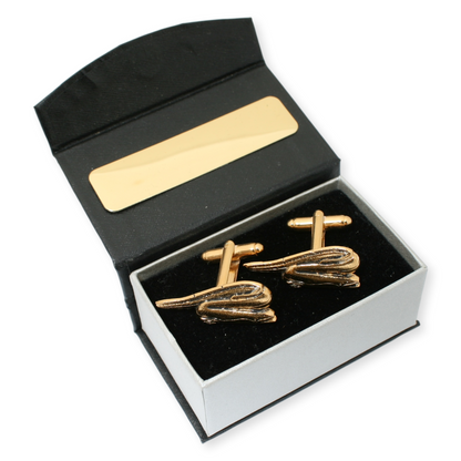 Eel Gold Plated Cufflinks With Engraving Option