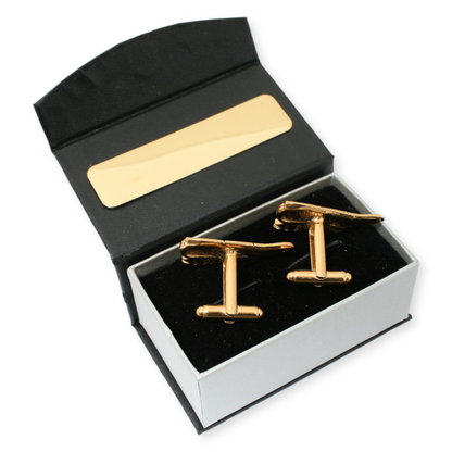 Eel Gold Plated Cufflinks With Engraving Option